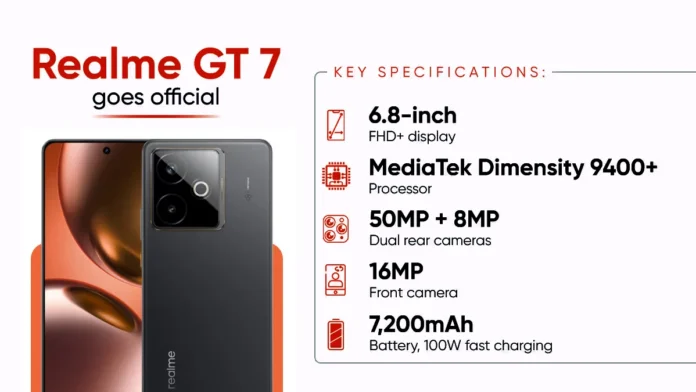 Realme GT 7 Unveiled with 7200mAh Battery: Specs and Features